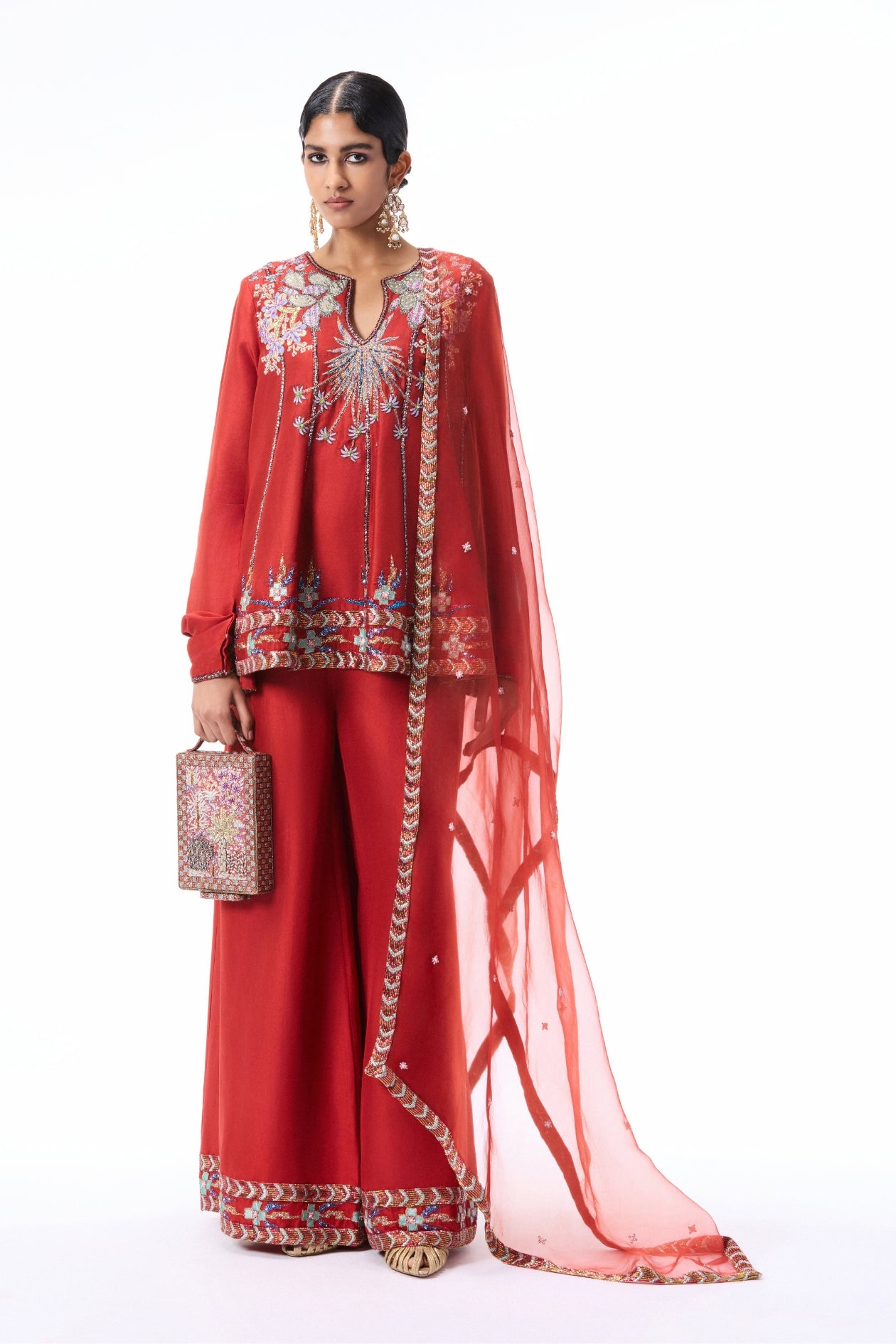 Etherbloom - rust dupion silk sharara