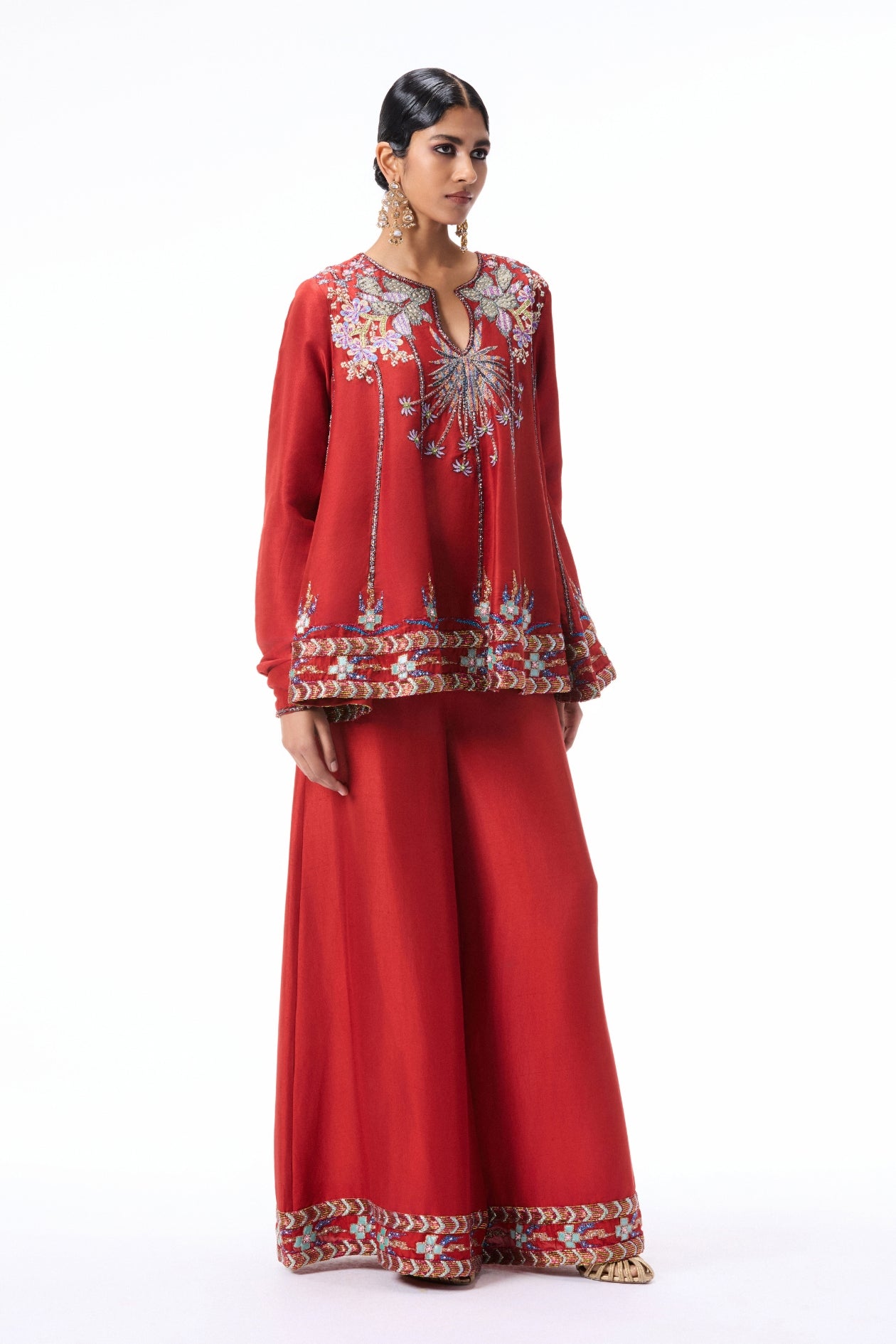 Etherbloom - rust dupion silk sharara