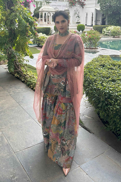Sania Mirza In Celestia - green organza sharara set