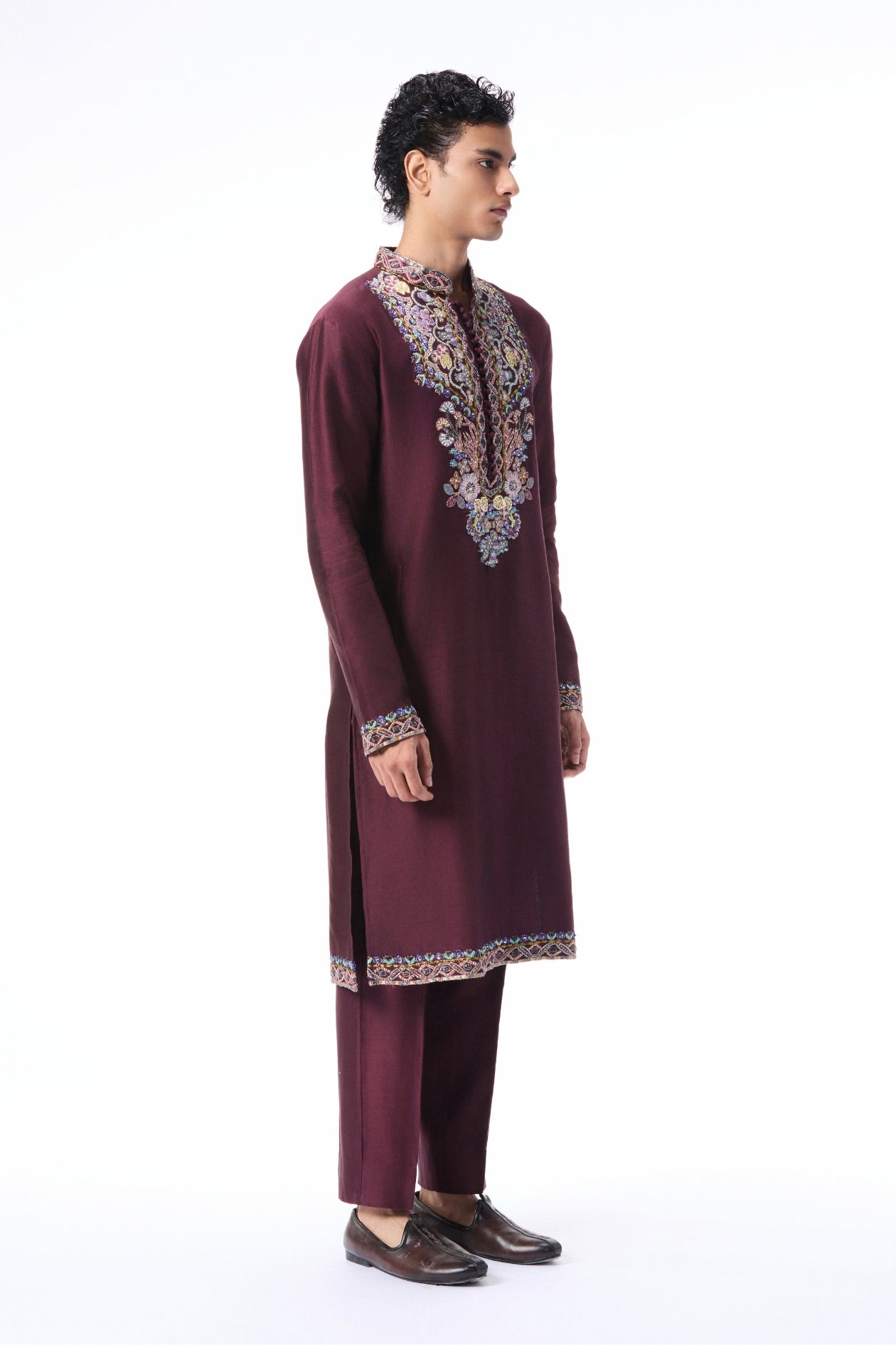 Meadowlark - teakberry chanderi silk kurta