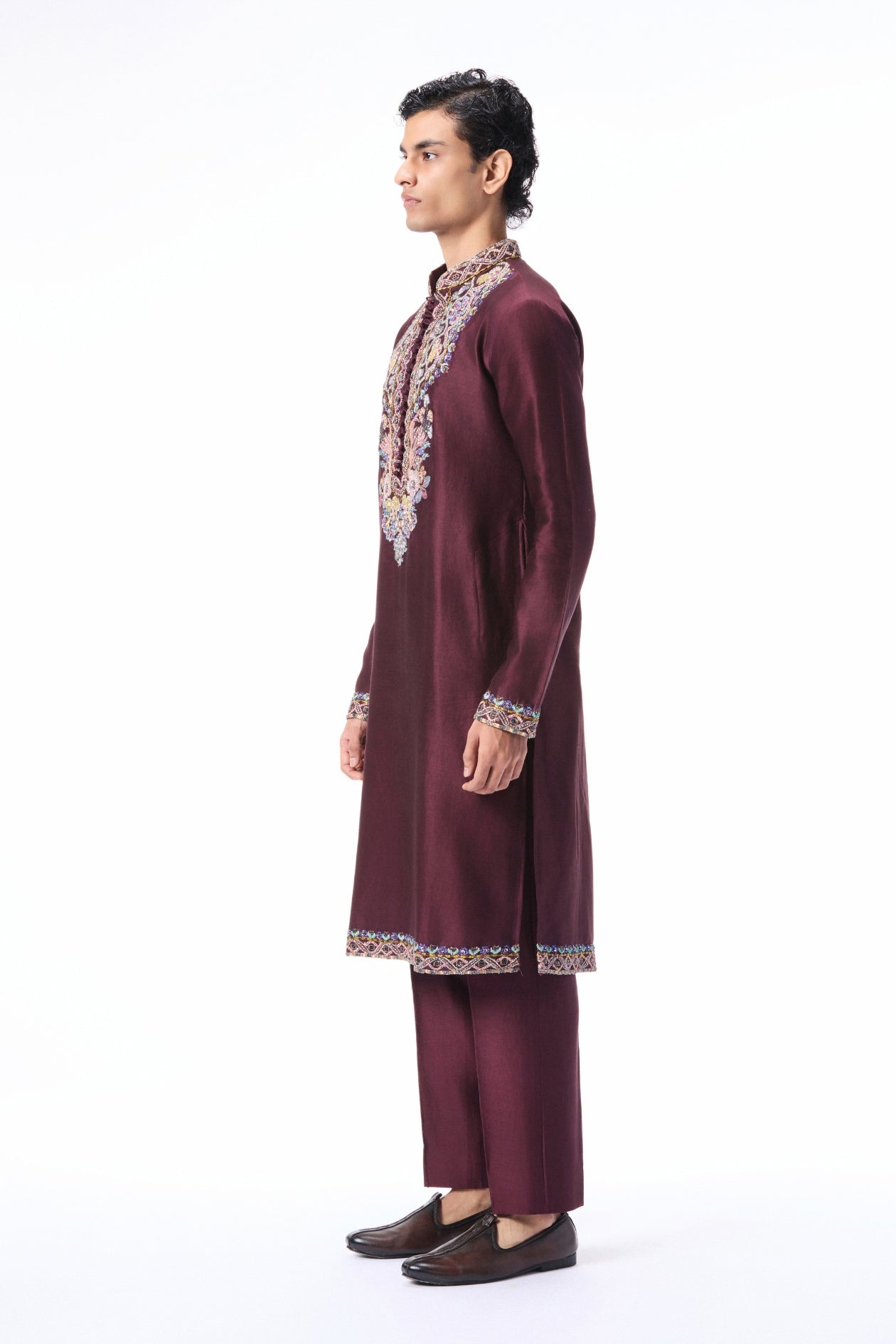 Meadowlark - teakberry chanderi silk kurta