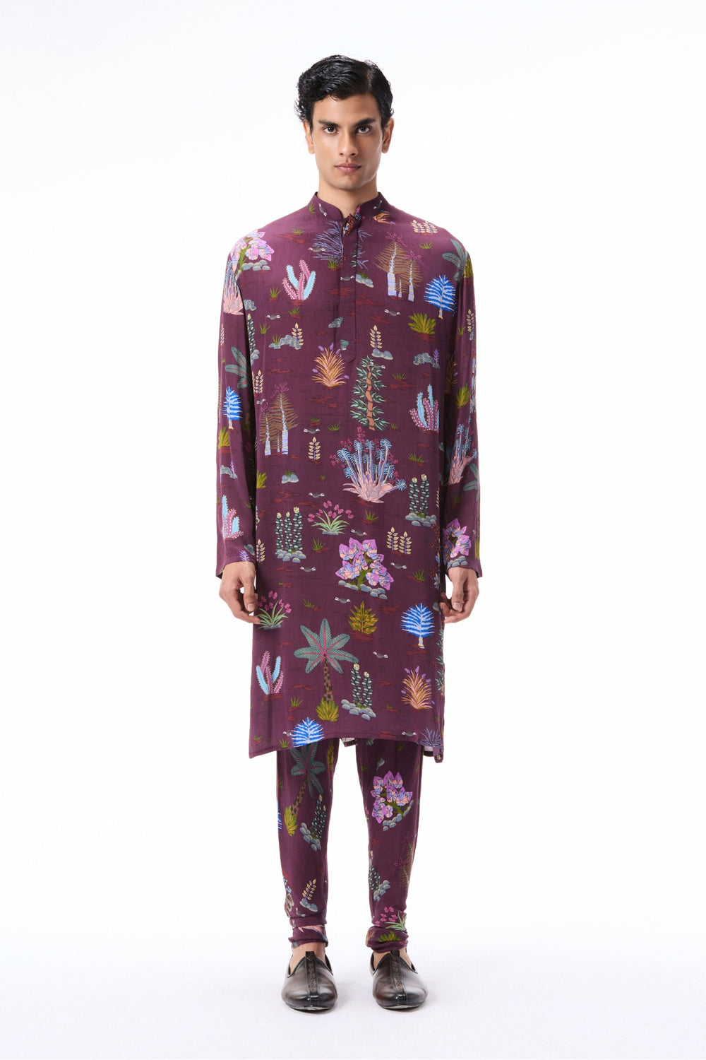 Celestique - printed mulberry crepe kurta
