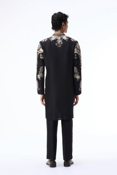 Emberwhim - Black dupion silk heavy kurta