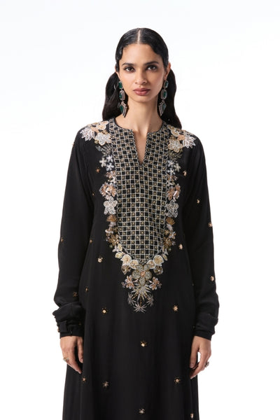 Vervemuse - Black mulberry crepe kurta