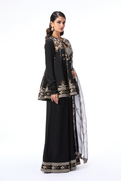 Etherbloom - Black mulberry crepe sharara