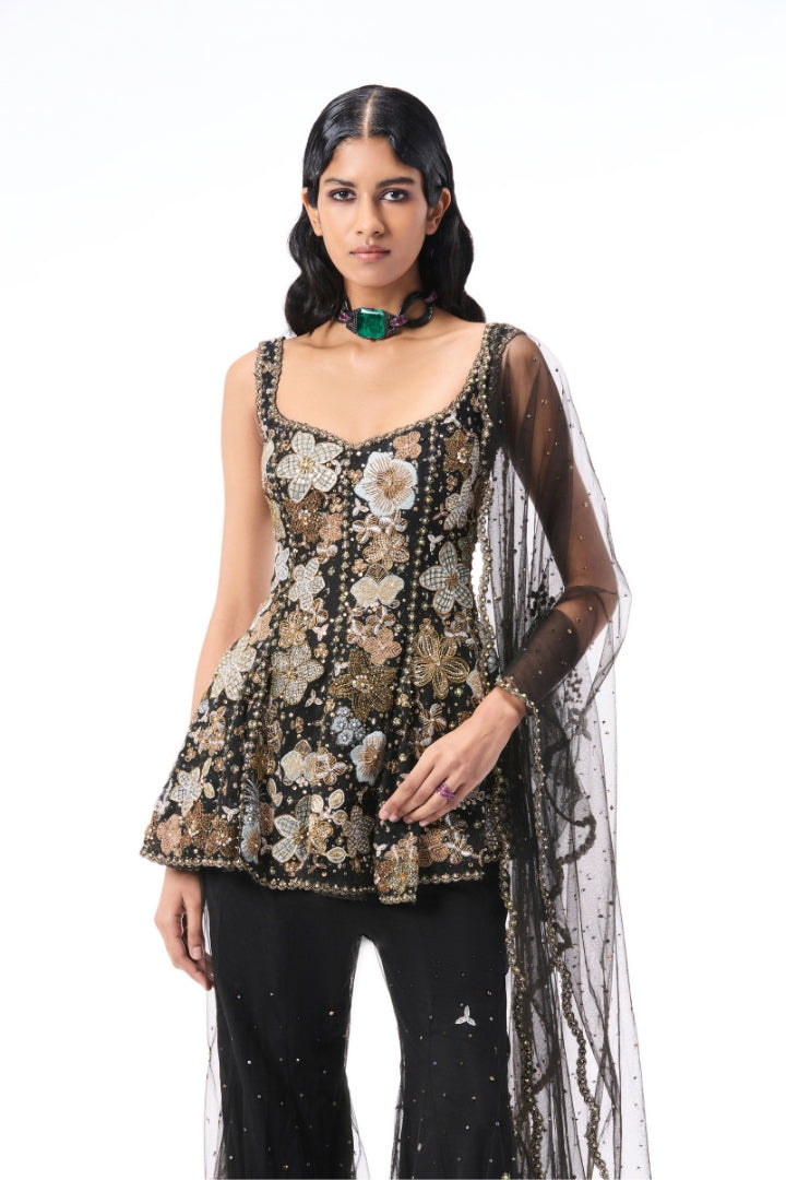 Petalune - Black tulle sharara