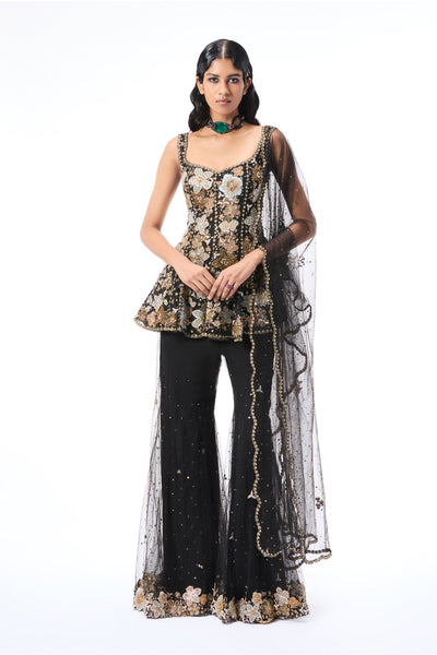 Petalune - Black tulle sharara