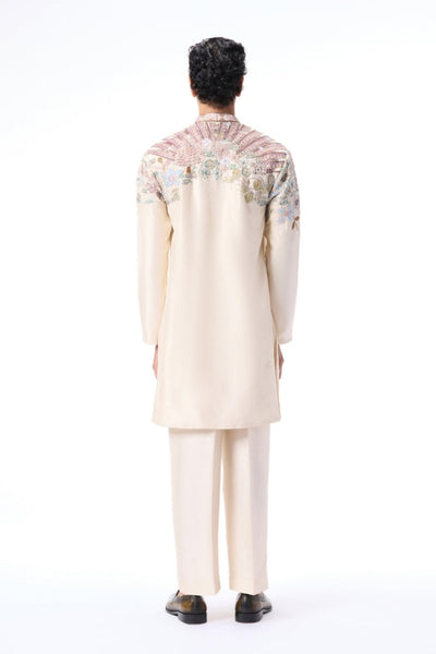 Bloomrise - ivory dupion silk rays kurta