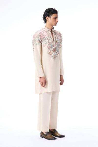 Bloomrise - ivory dupion silk rays kurta