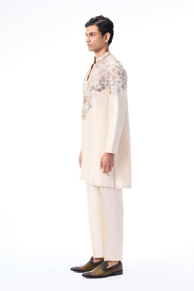 Bloomrise - ivory dupion silk rays kurta