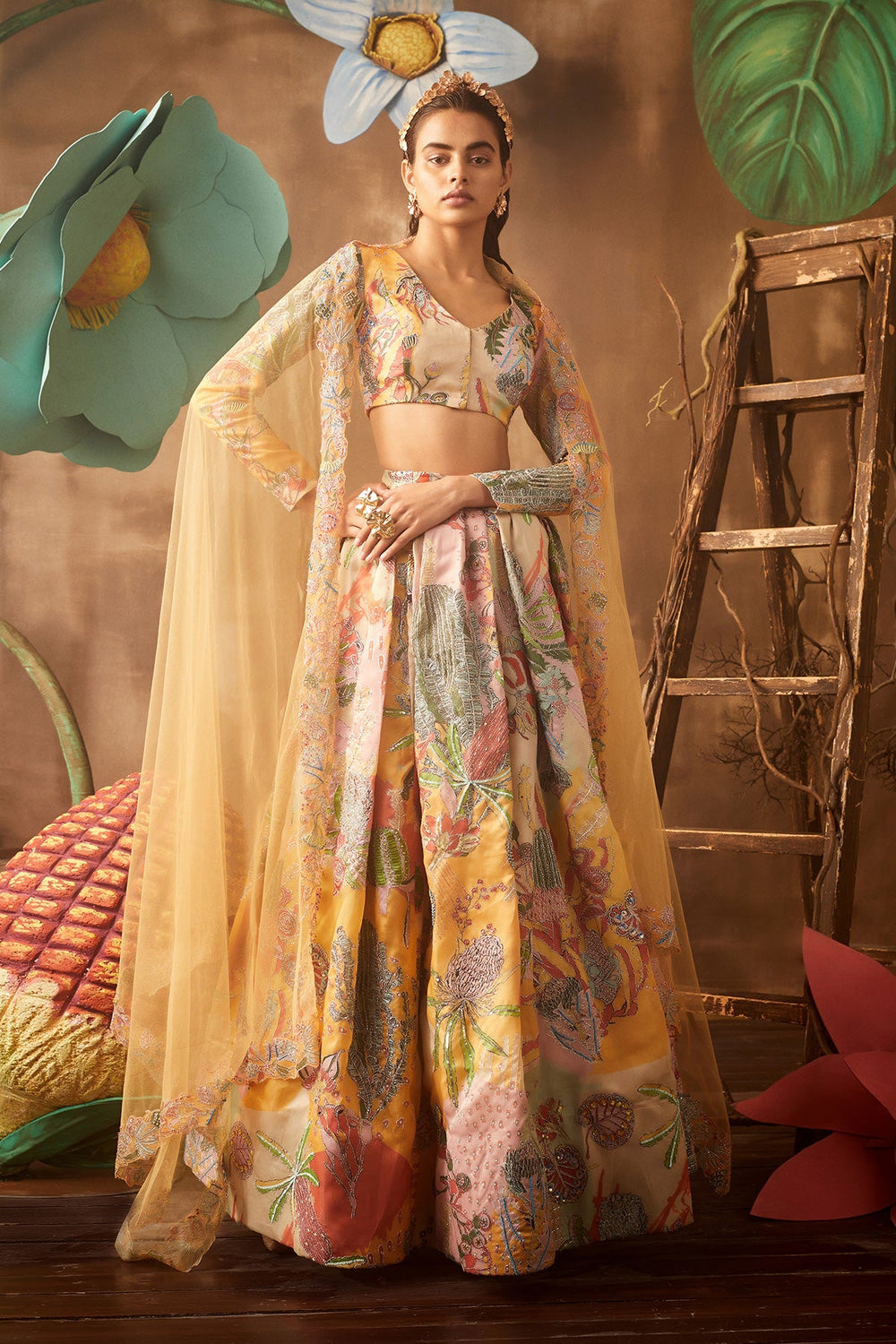 Daffodil - Yellow Organza Lehenga