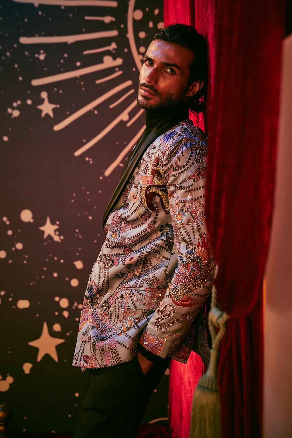 Alexandrite - Light Blue Satin Organza Blazer