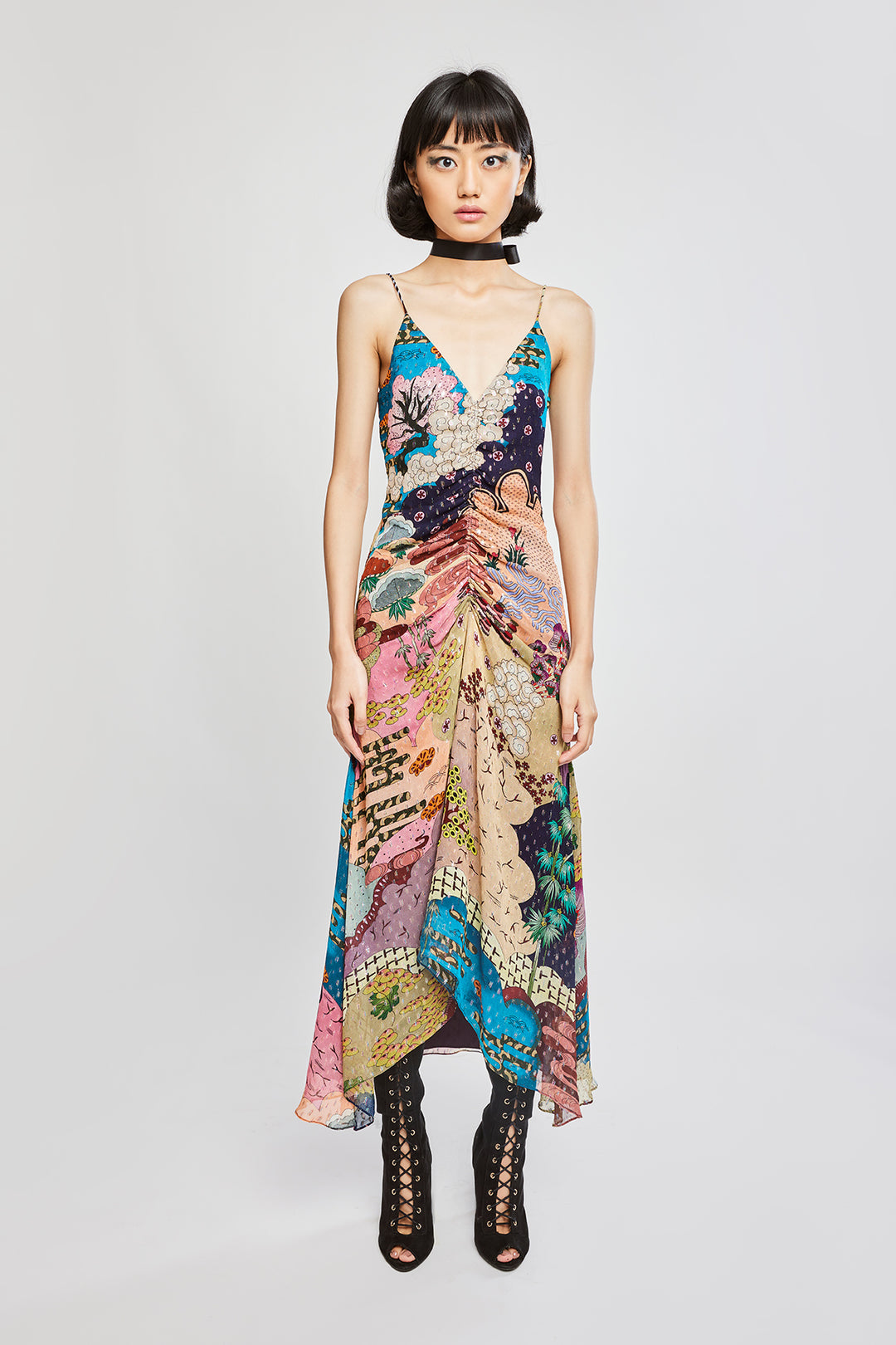 floral knit maxi dress Suki Knit Maxi Dress With Flowers / Nude | MESHKI