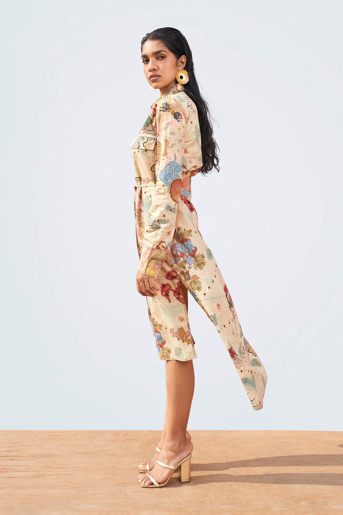 Lehenga fabric texture and dupatta embroidery detail.

